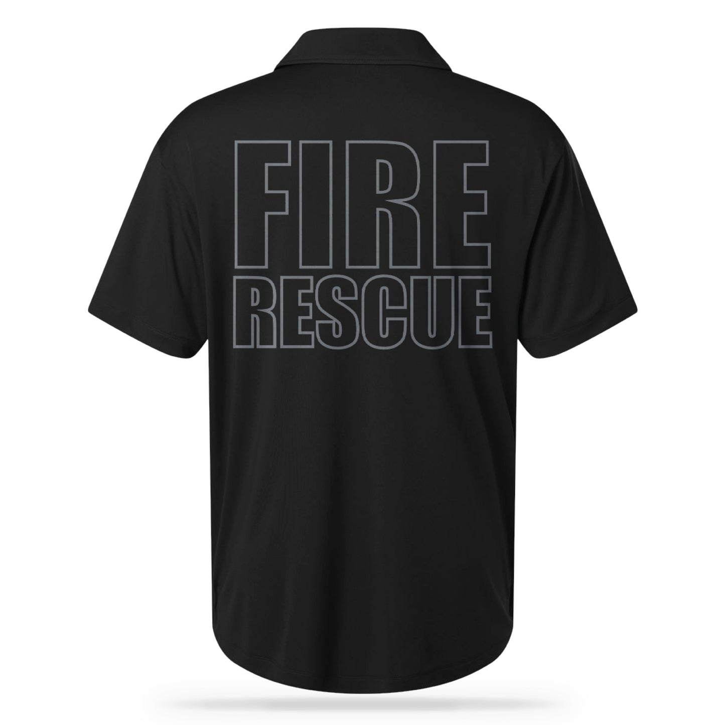 FIRE RESCUE UTILITY POLO BLK/GRY-13 Fifty Apparel