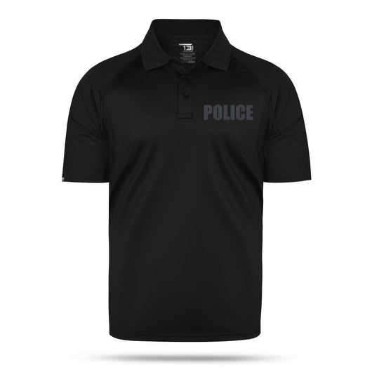 [POLICE] Men's Performance Polo [BLK/BLK]-13 Fifty Apparel