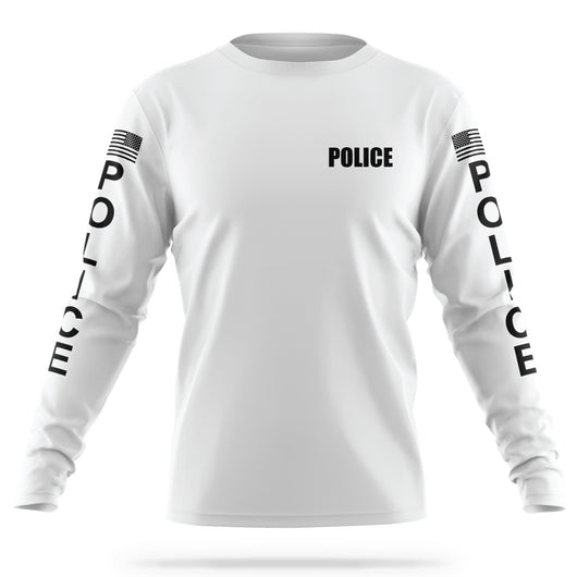 [POLICE] Men's Utility Long Sleeve [WHT/BLK]-13 Fifty Apparel