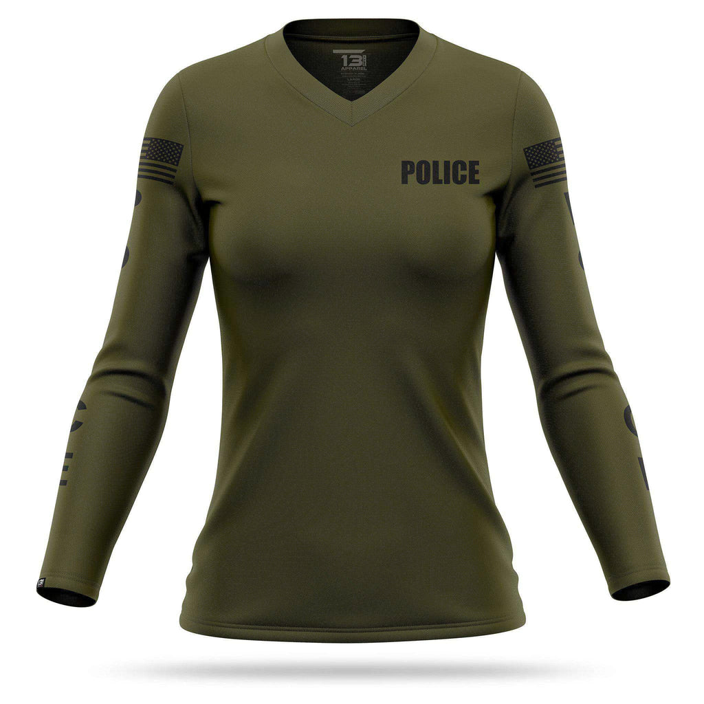 [police] Women S Performance Long Sleeve [grn Blk] 13 Fifty Apparel 13 Fifty Apparel