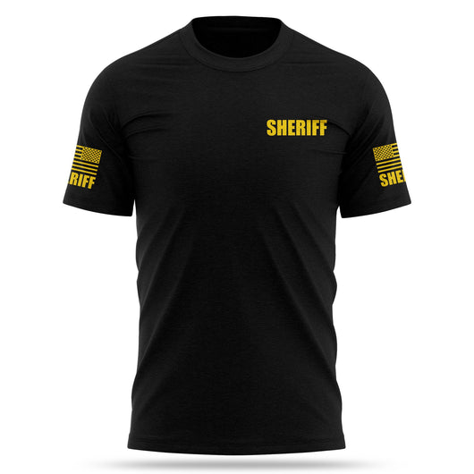 [SHERIFF] Cotton Blend Shirt [BLK/GLD]-13 Fifty Apparel