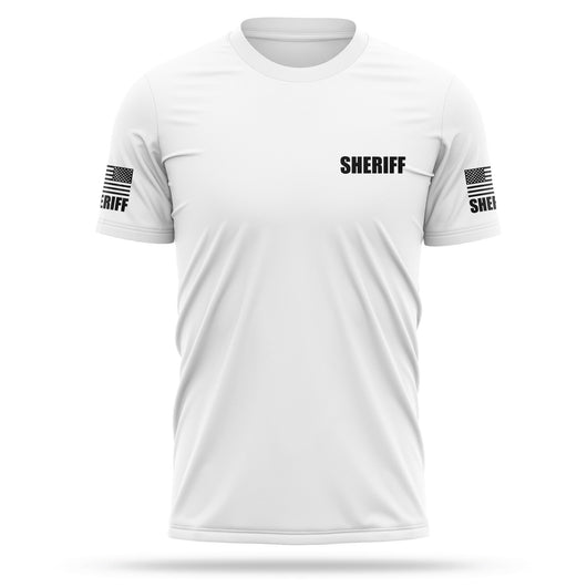 [SHERIFF] Men's Utility Shirt [WHT/BLK]-13 Fifty Apparel