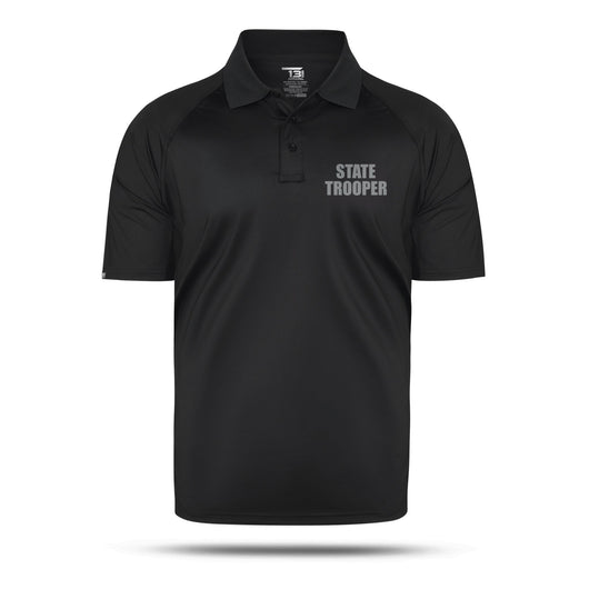 [STATE TROOPER] Men's Performance Polo [BLK/GRY]-13 Fifty Apparel