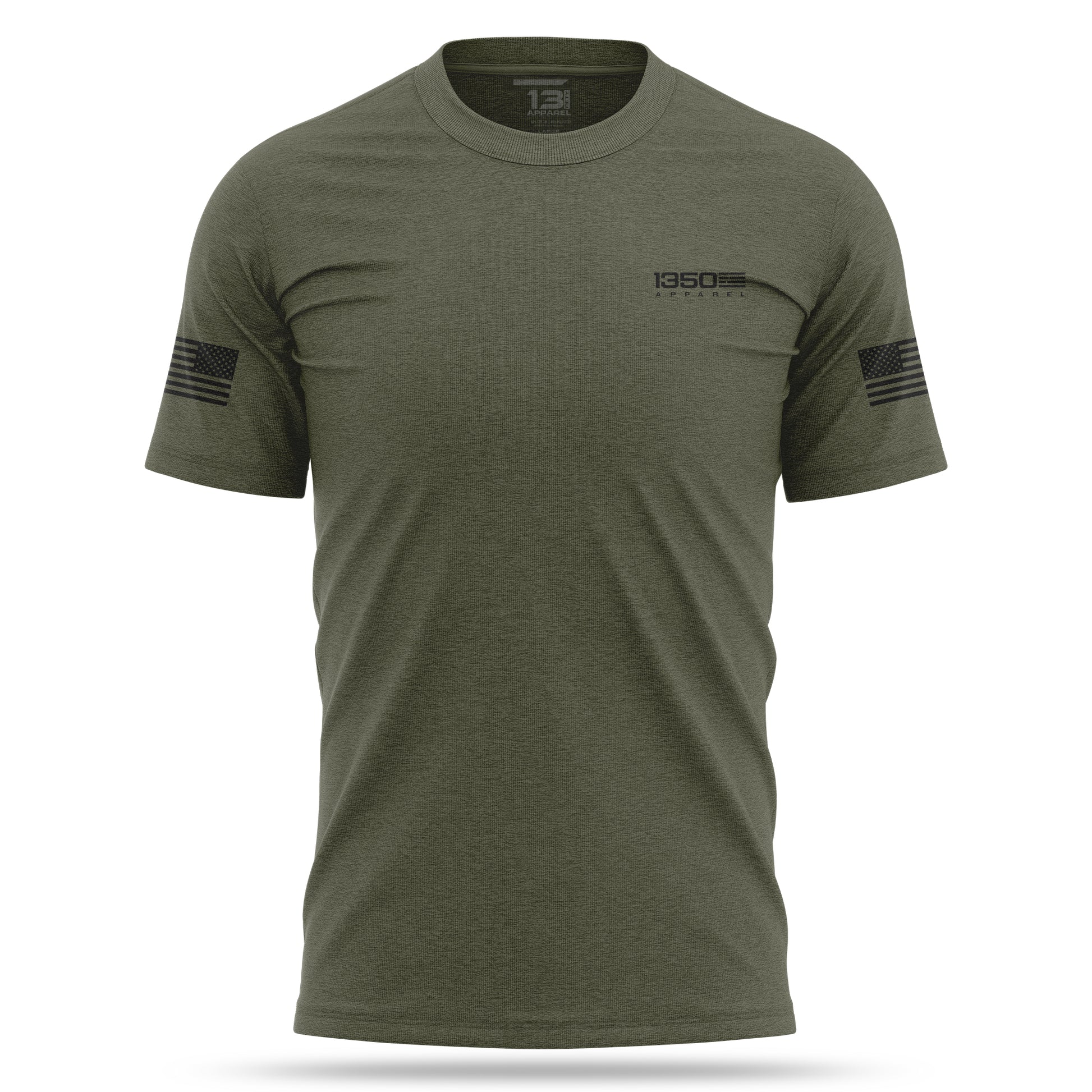 [1350 BASELINE] Men's Cotton Shirt [GREEN/BLACK]-13 Fifty Apparel