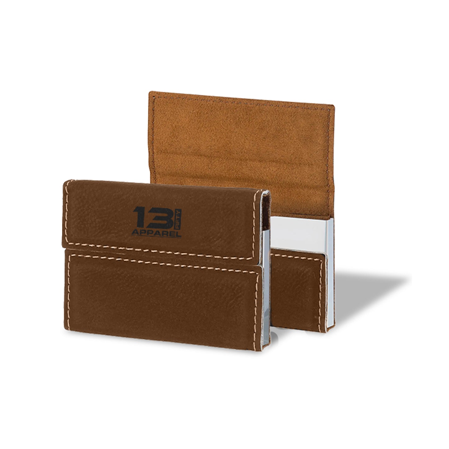 13FA Leatherette & Metal Business Card Holder-13 Fifty Apparel