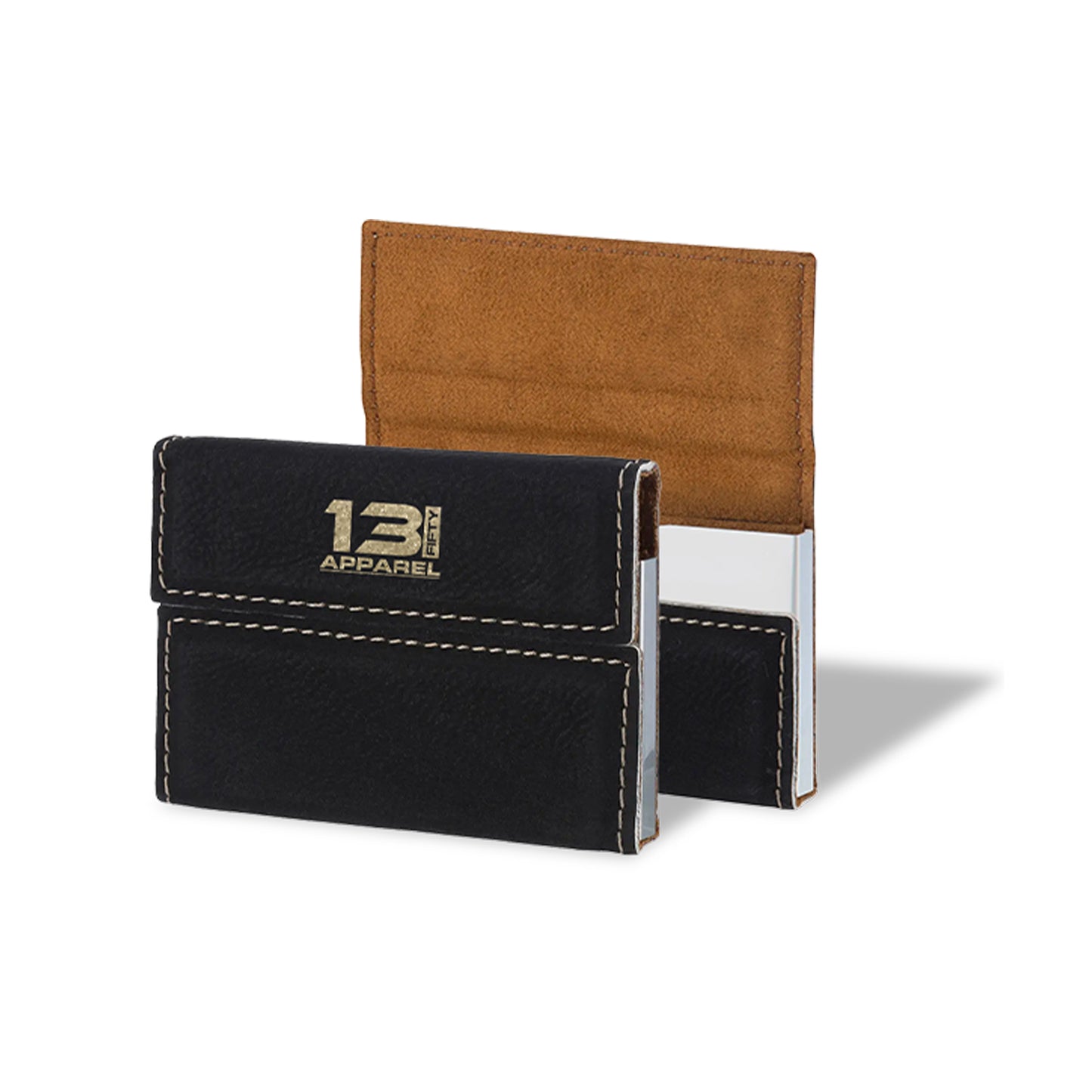 13FA Leatherette & Metal Business Card Holder-13 Fifty Apparel