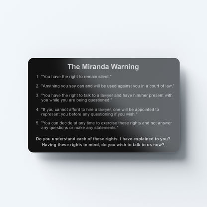 13FA Miranda Warning Card (Eng)-13 Fifty Apparel