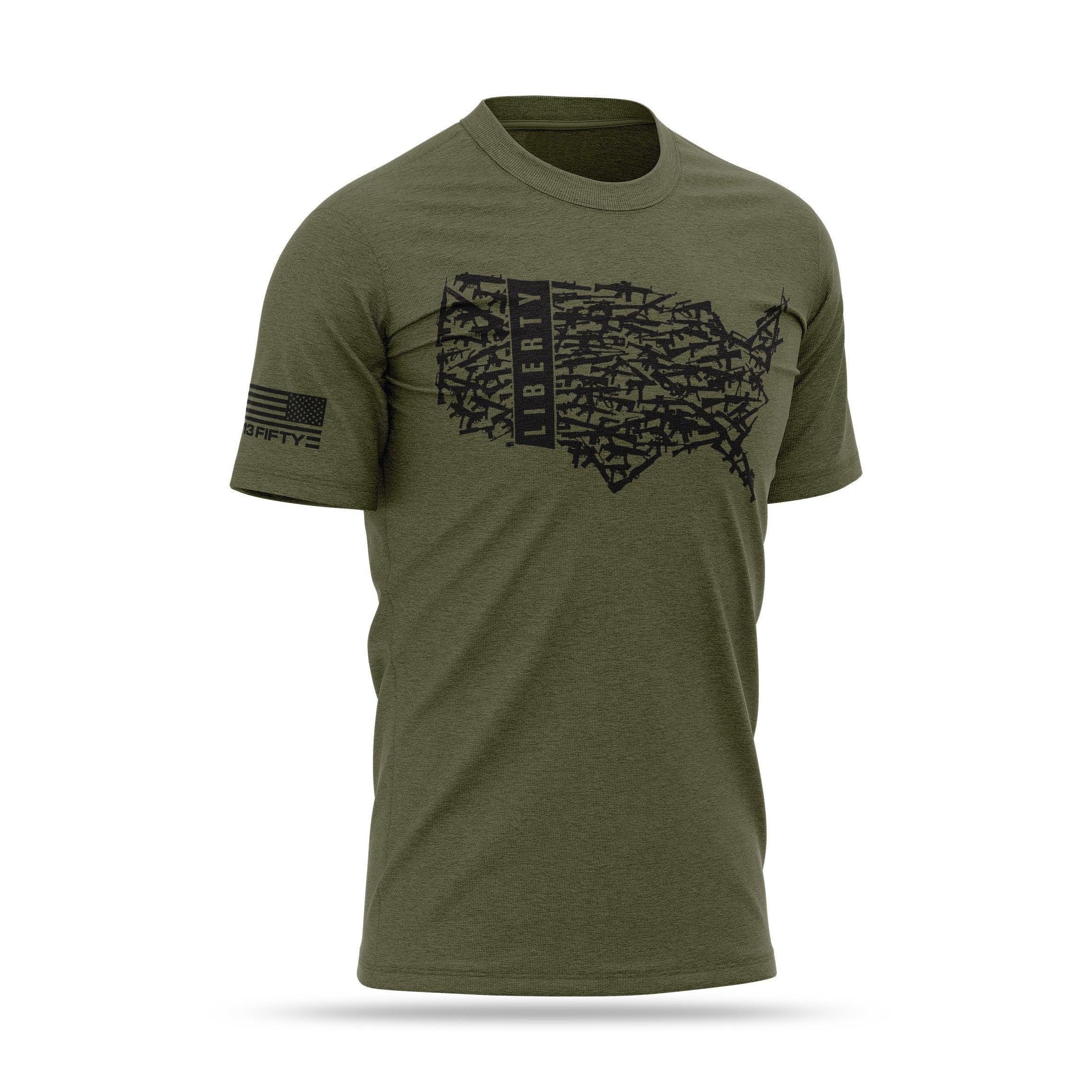 2A USA] Cotton Blend Shirt [GRN/BLK] | 13 Fifty Apparel