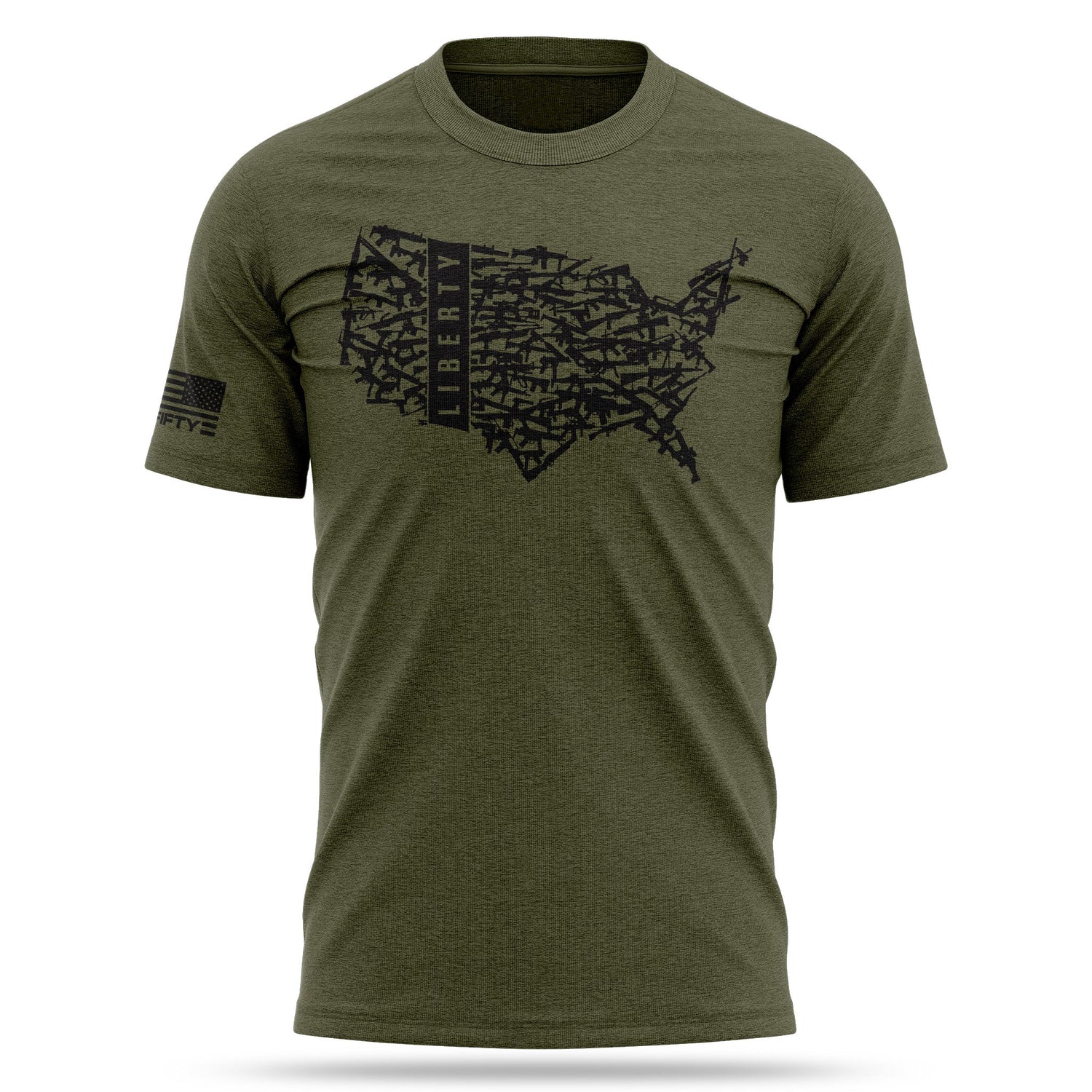 [2A USA] Cotton Blend Shirt [GRN/BLK]-13 Fifty Apparel