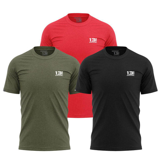 [3PACK] Legacy Cotton Blend Shirts [BLK/GRN/RED] 13 Fifty Apparel 