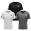 [3PACK] TRI-BLEND  V-Neck Shirts [BLK/WHT/GRY]