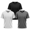 [3PACK] TRI-BLEND  V-Neck Shirts [BLK/WHT/GRY]