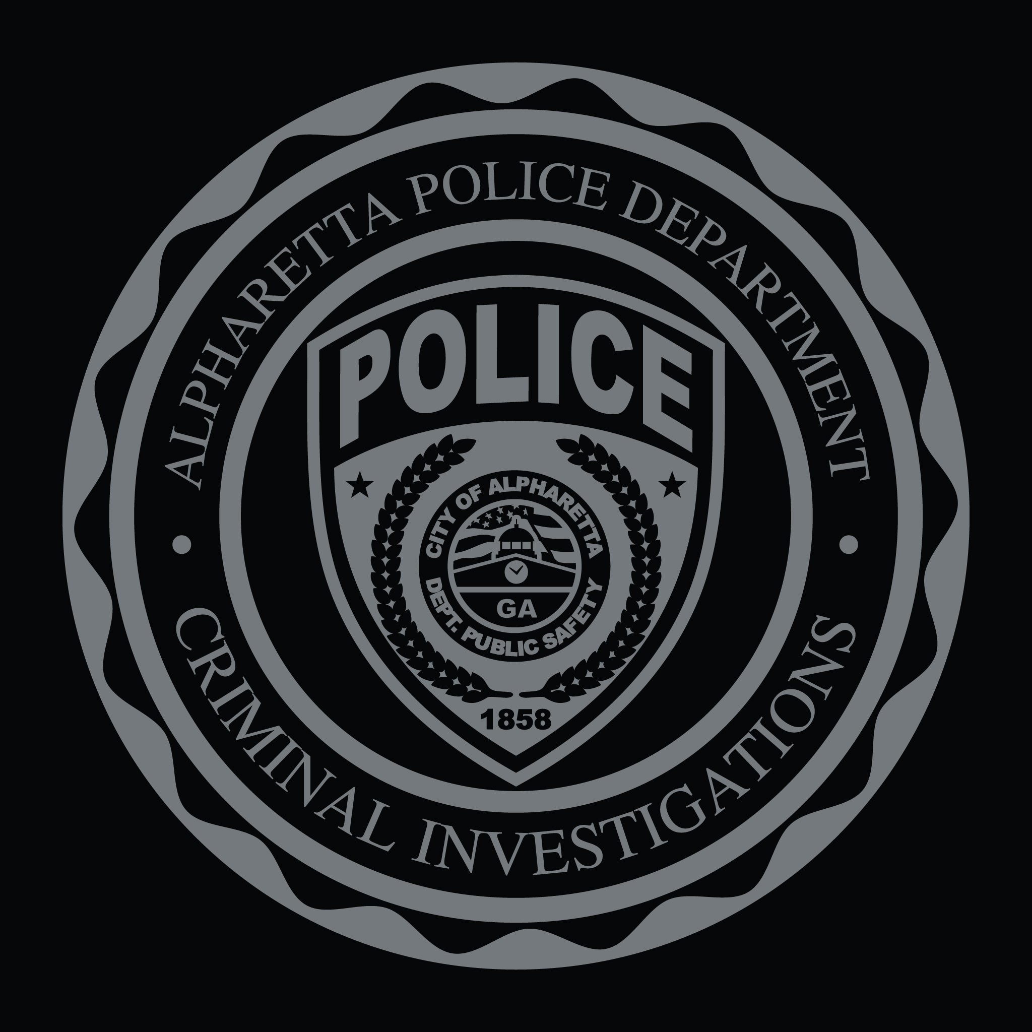 [ALPHARETTA PD] CID Men's Patrol Utility Long Sleeve [BLK/GRY]-13 Fifty Apparel