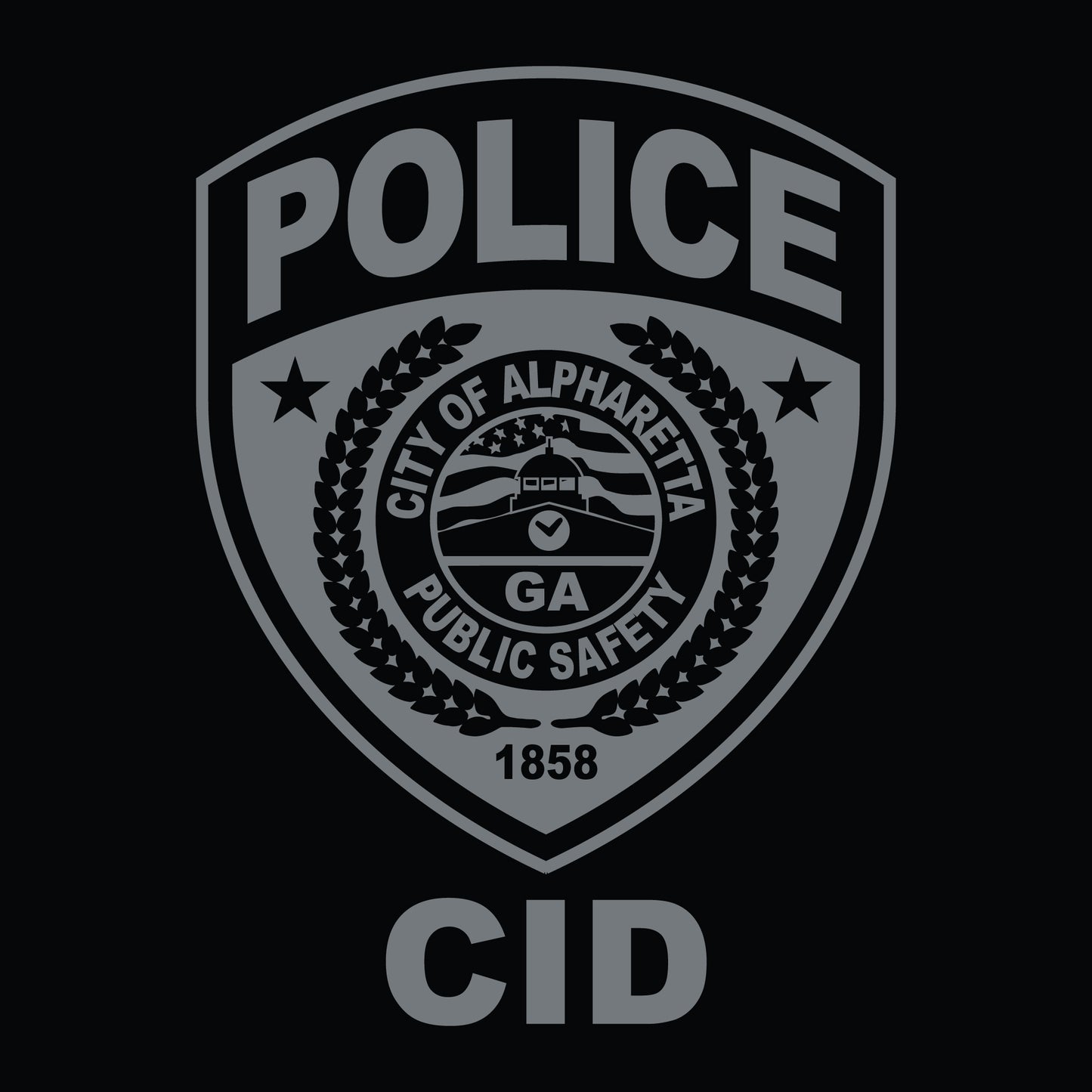 [ALPHARETTA PD] CID Men's Patrol Utility Long Sleeve [BLK/GRY]-13 Fifty Apparel