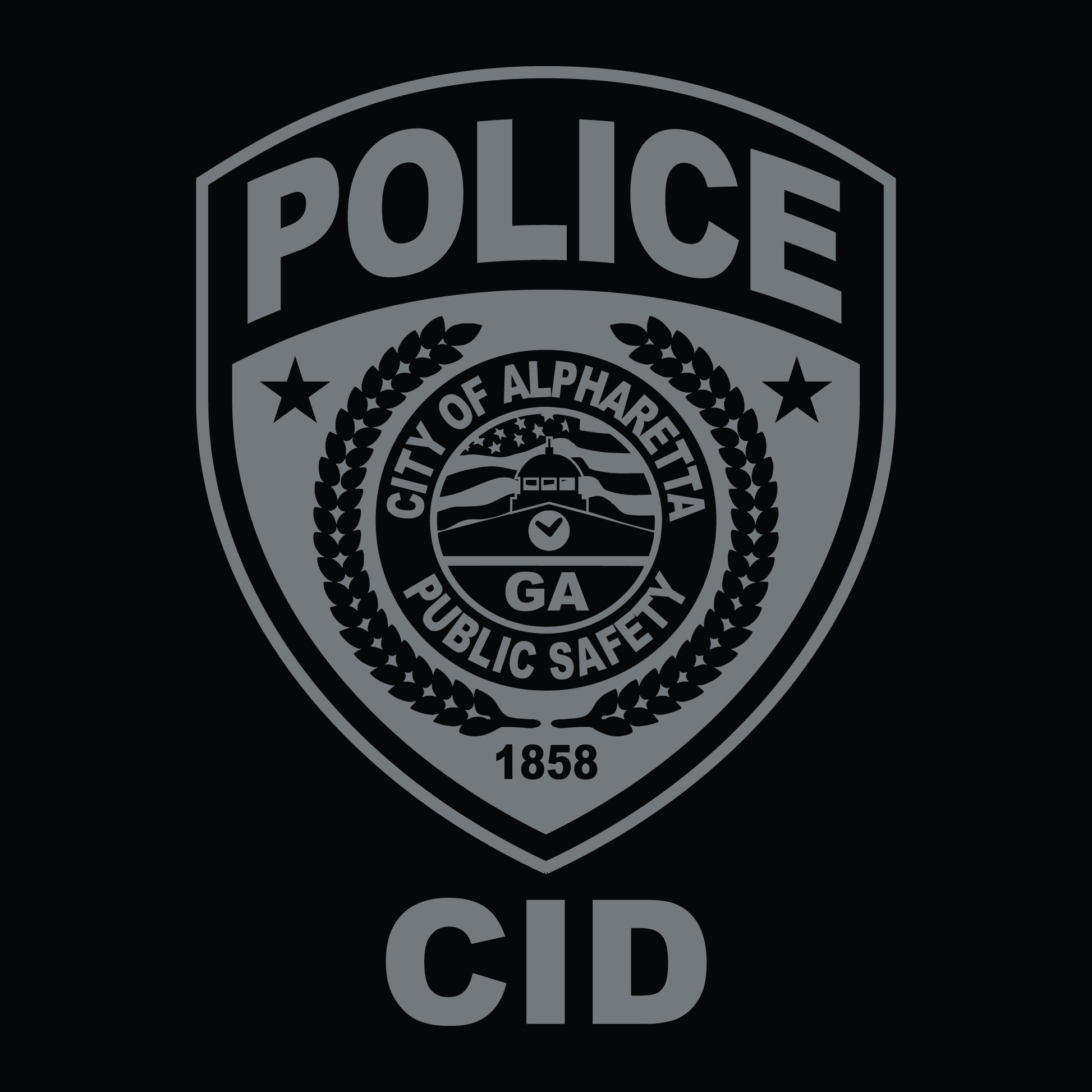 [ALPHARETTA PD] CID Men's Patrol Utility Long Sleeve [BLK/GRY]-13 Fifty Apparel