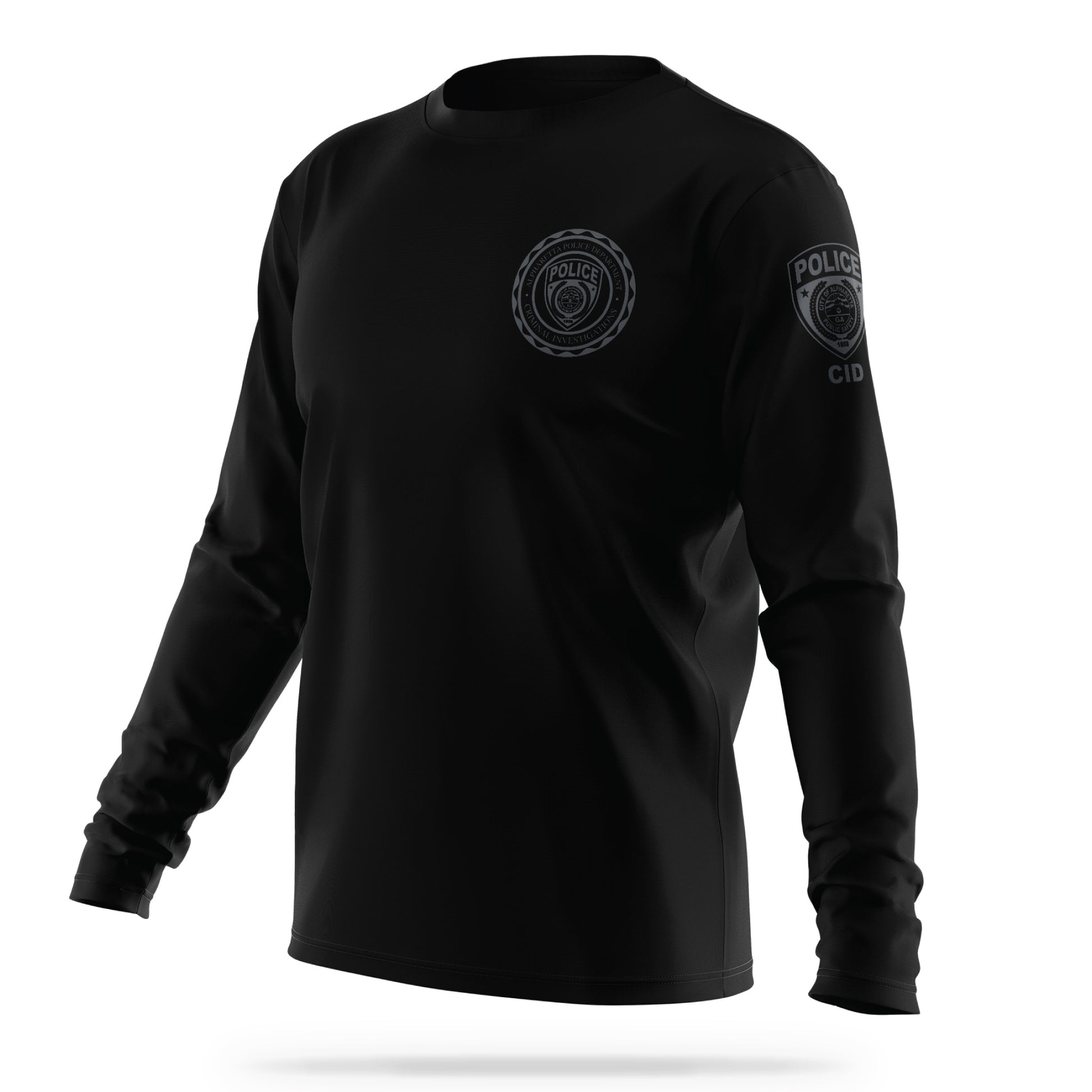 [ALPHARETTA PD] CID Men's Patrol Utility Long Sleeve [BLK/GRY]-13 Fifty Apparel
