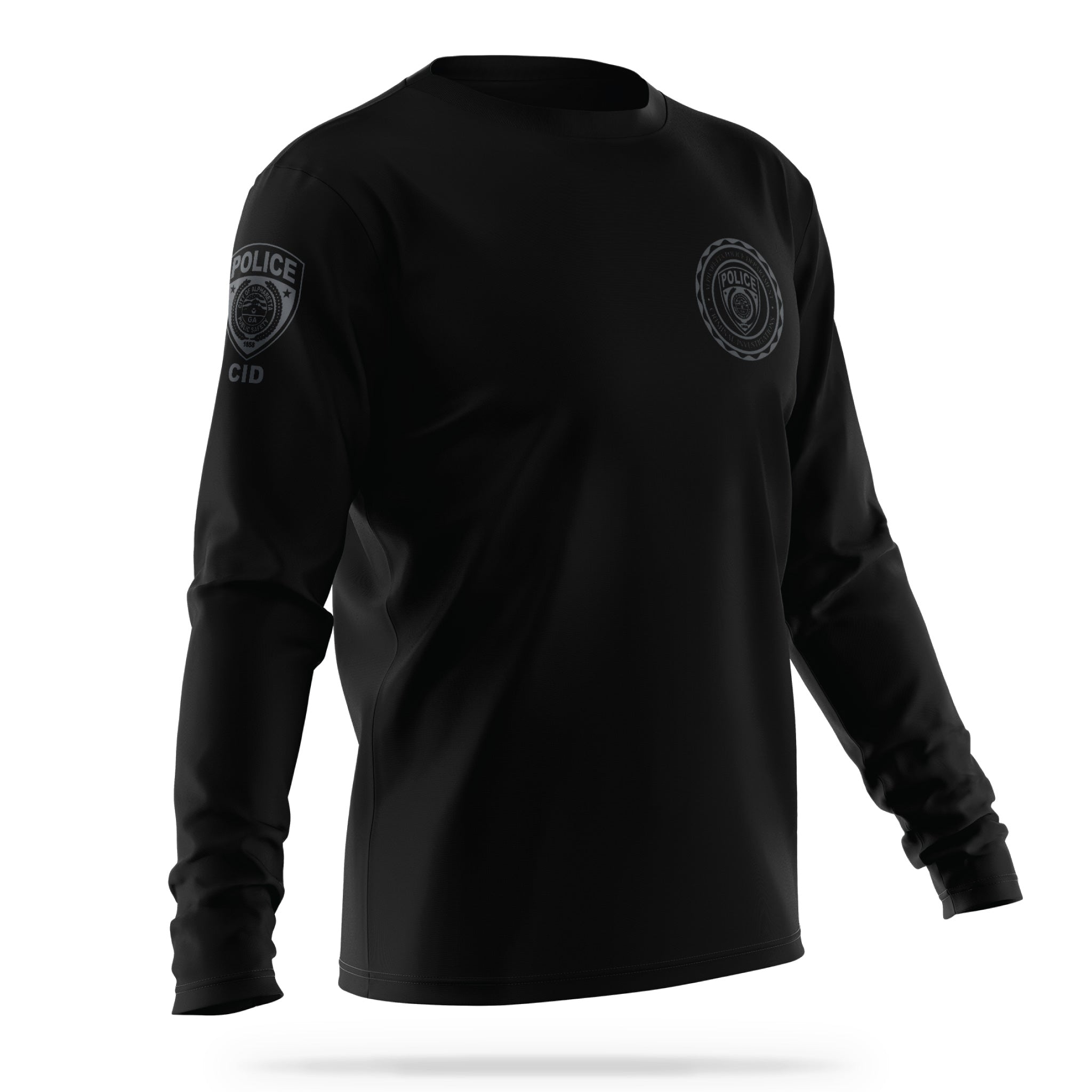 [ALPHARETTA PD] CID Men's Patrol Utility Long Sleeve [BLK/GRY]-13 Fifty Apparel