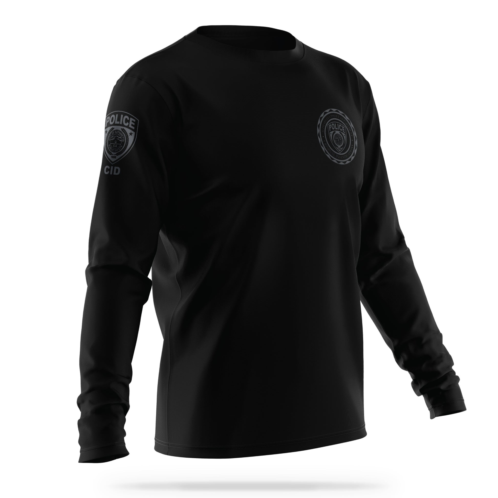 [ALPHARETTA PD] CID Men's Patrol Utility Long Sleeve [BLK/GRY]-13 Fifty Apparel