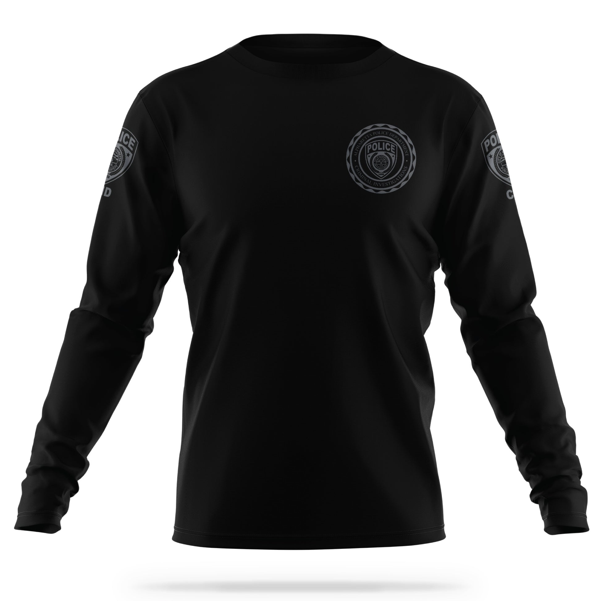 [ALPHARETTA PD] CID Men's Patrol Utility Long Sleeve [BLK/GRY]-13 Fifty Apparel