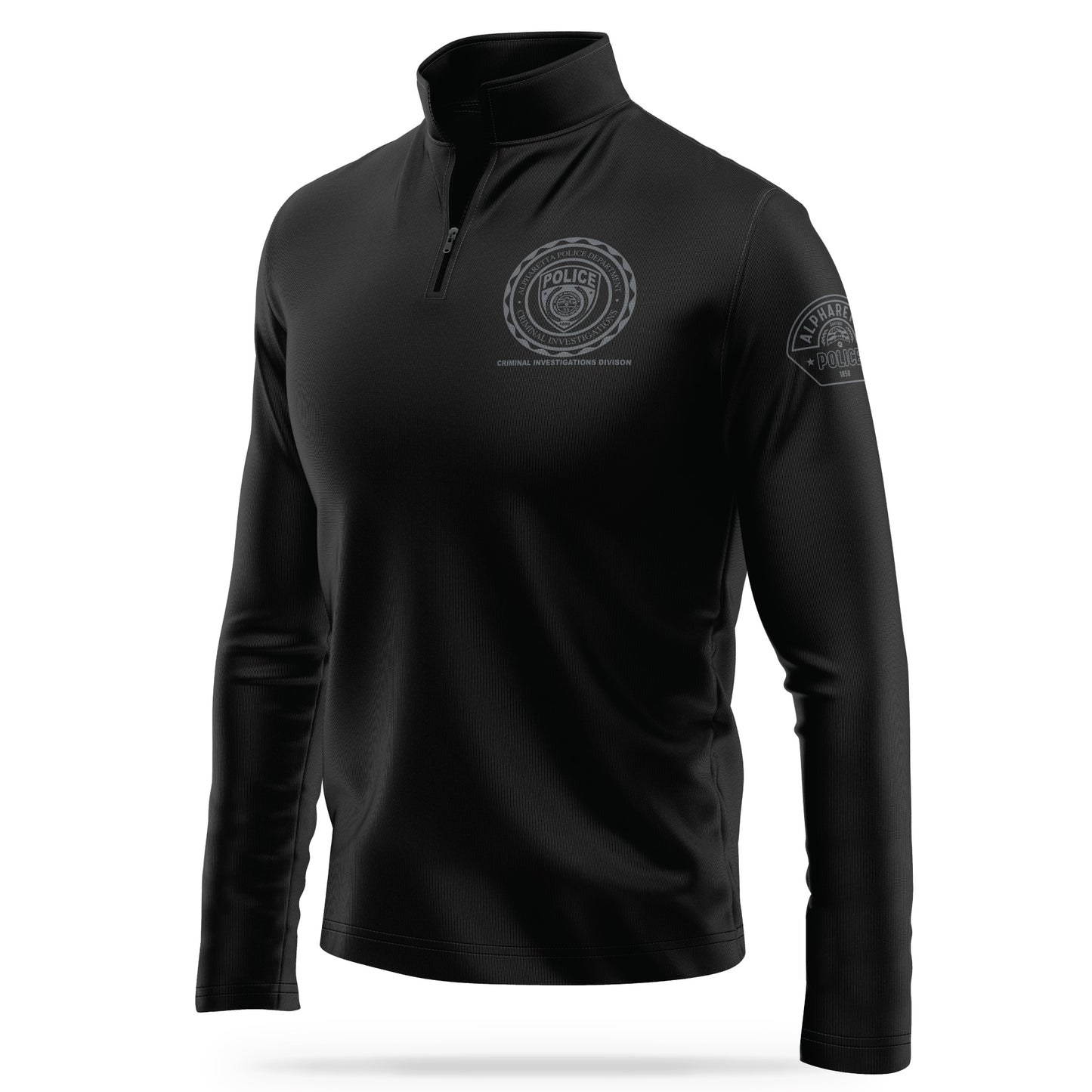 [ALPHARETTA PD] CID Quarter Zip [BLK/GRY]-13 Fifty Apparel
