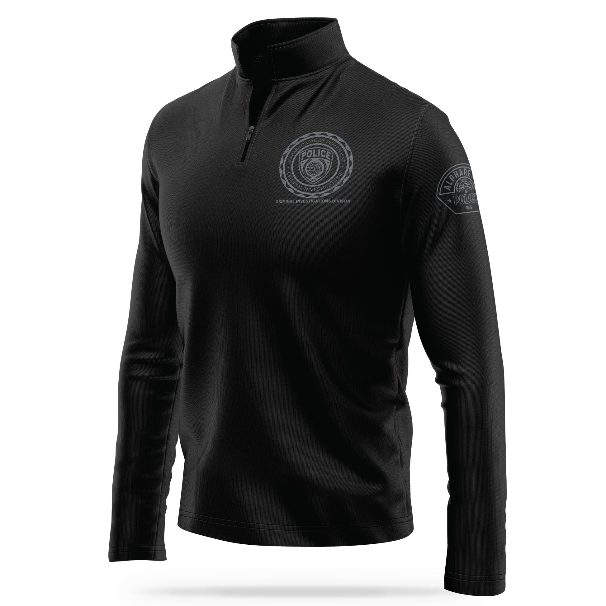 [ALPHARETTA PD] CID Quarter Zip [BLK/GRY]-13 Fifty Apparel