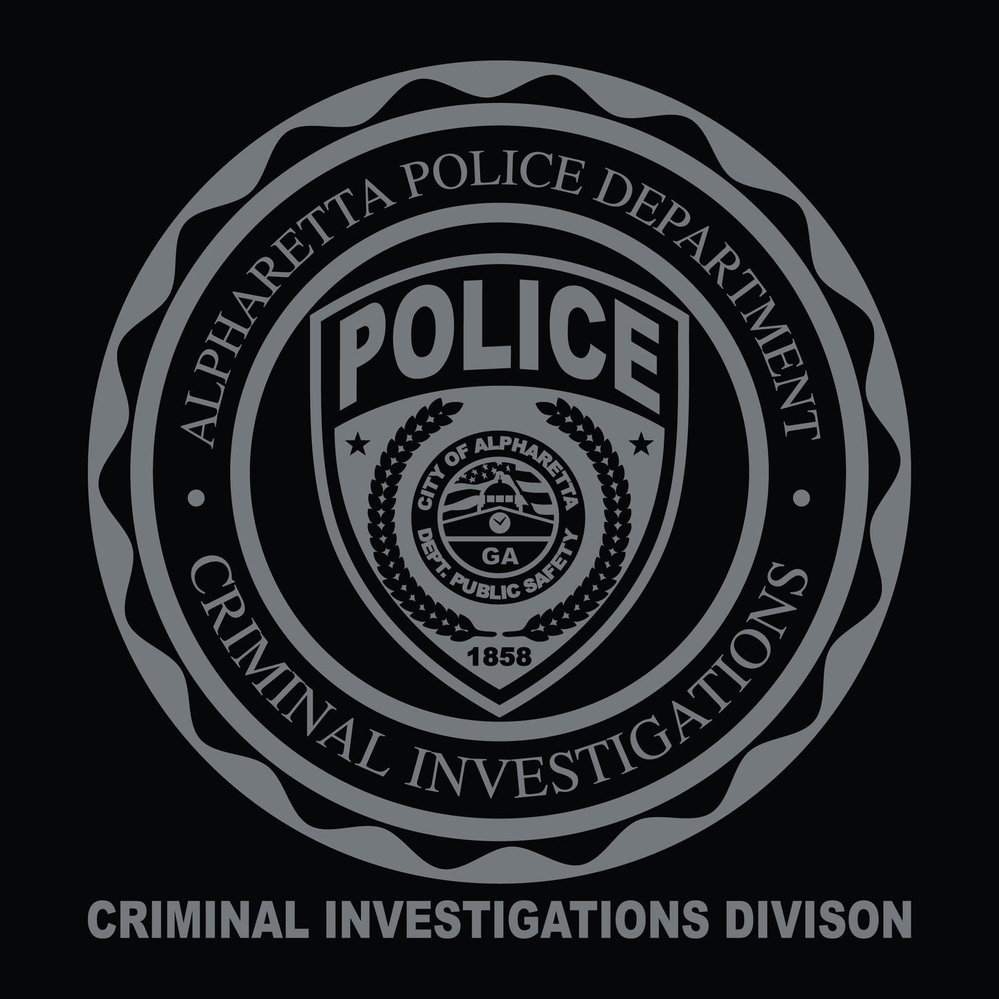 [ALPHARETTA PD] CID Quarter Zip [BLK/GRY]-13 Fifty Apparel