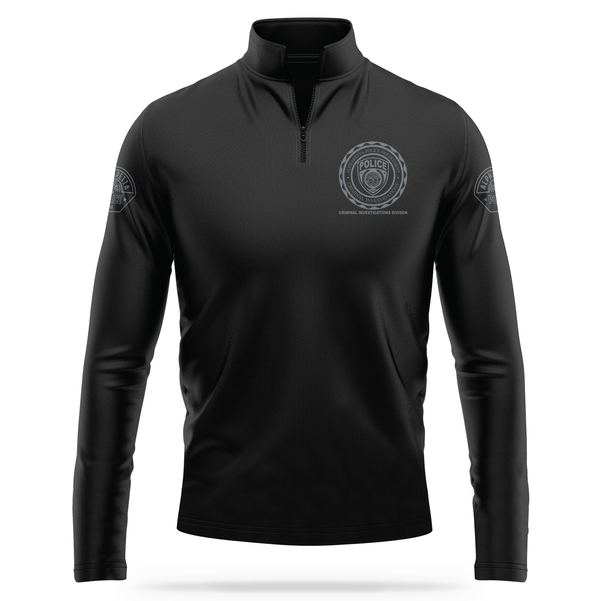 [ALPHARETTA PD] CID Quarter Zip [BLK/GRY]-13 Fifty Apparel