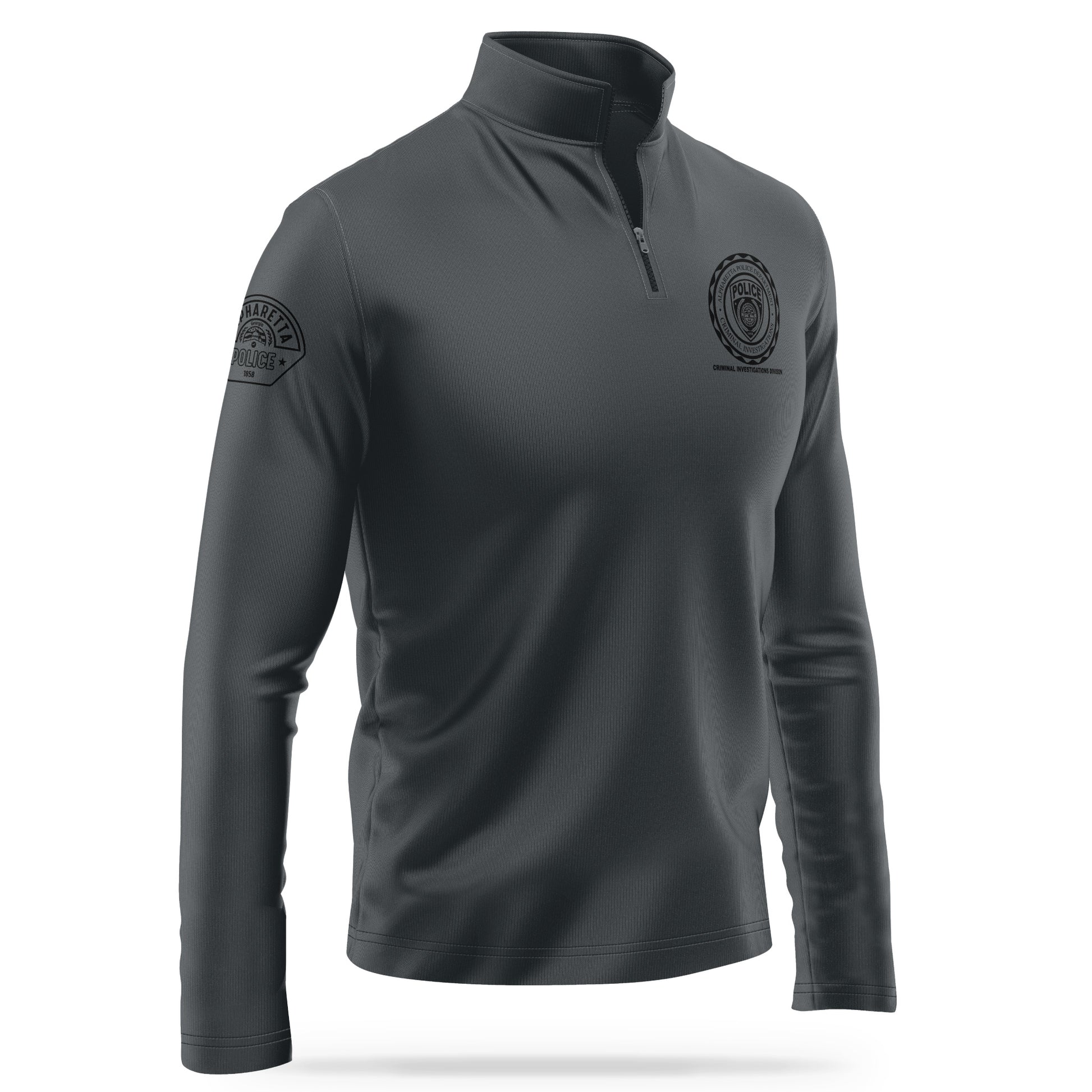 [ALPHARETTA PD] CID Quarter Zip [CHAR/BLK]-13 Fifty Apparel