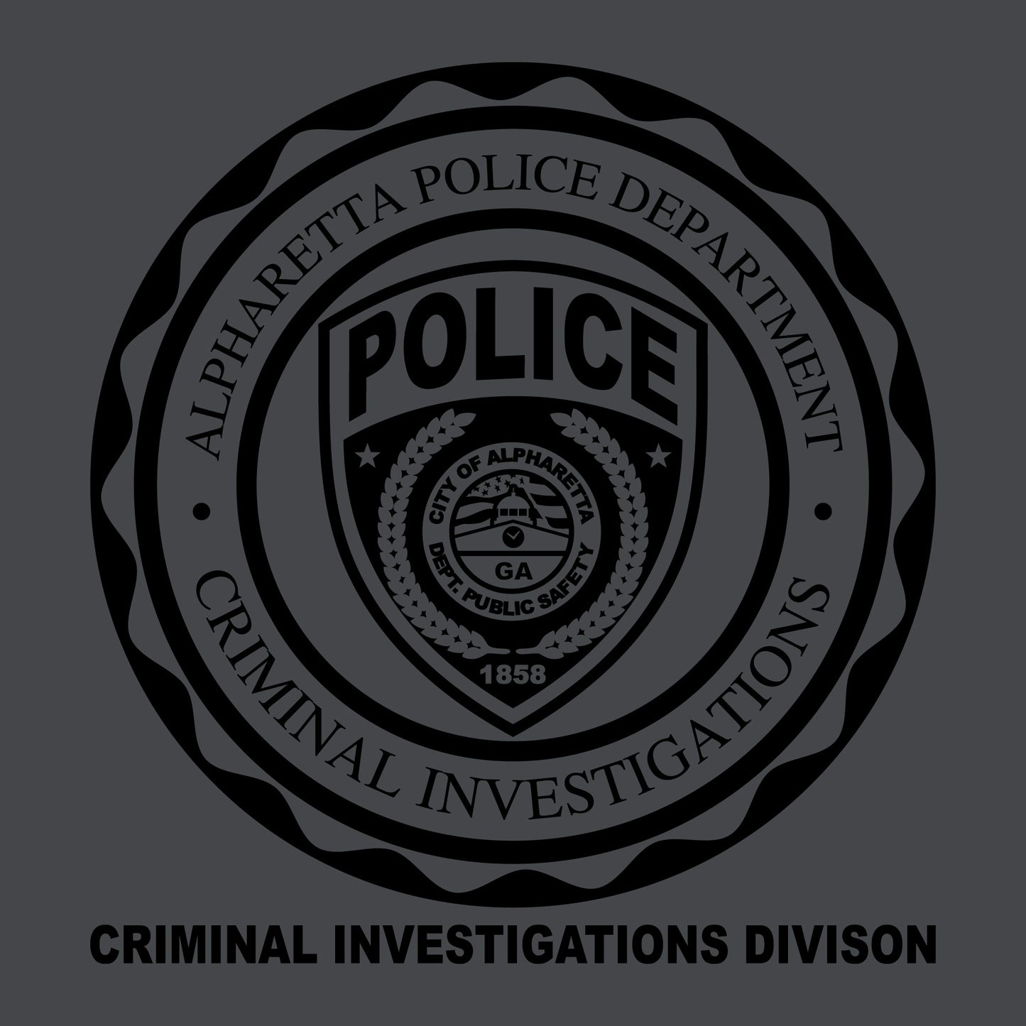 [ALPHARETTA PD] CID Quarter Zip [CHAR/BLK]-13 Fifty Apparel