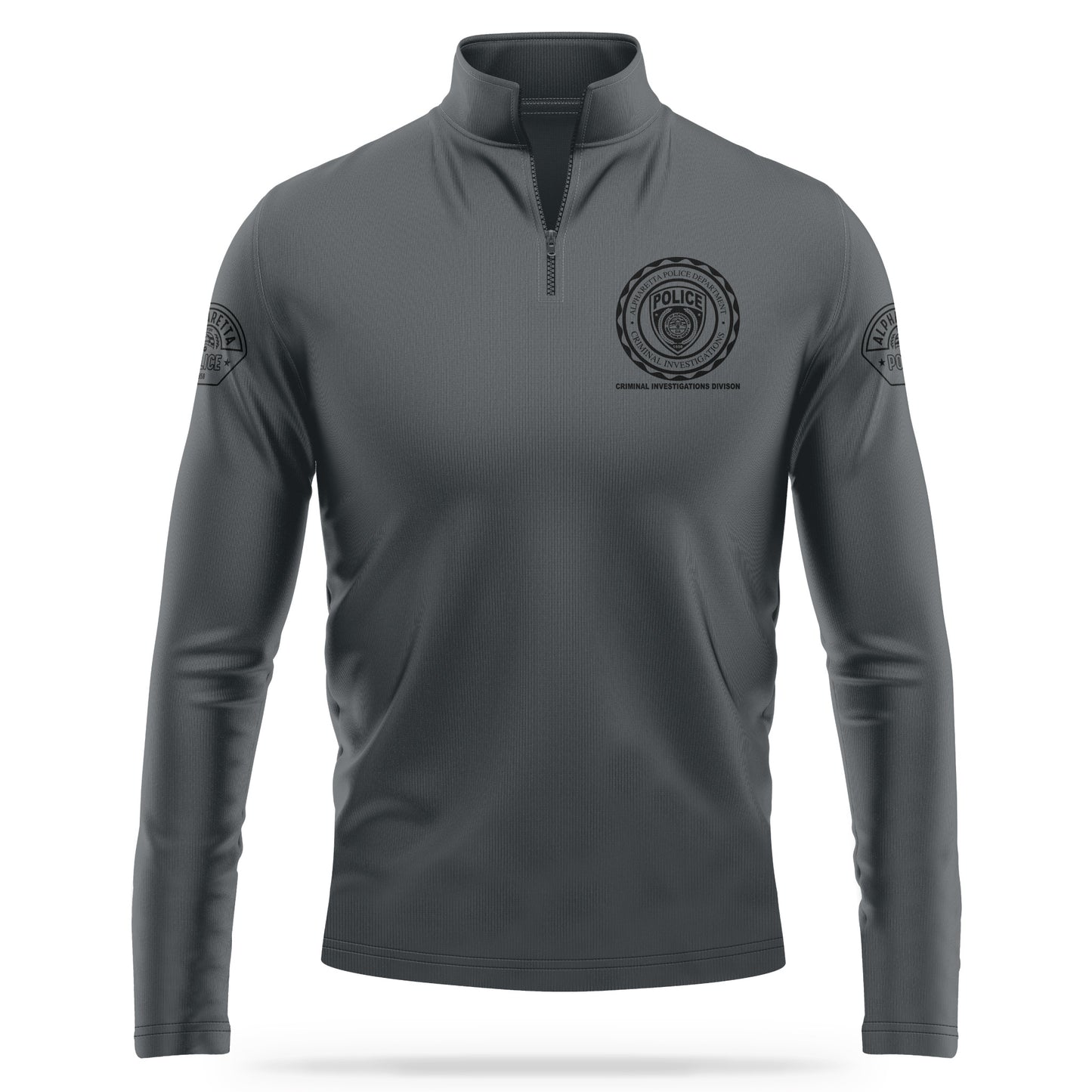 [ALPHARETTA PD] CID Quarter Zip [CHAR/BLK]-13 Fifty Apparel