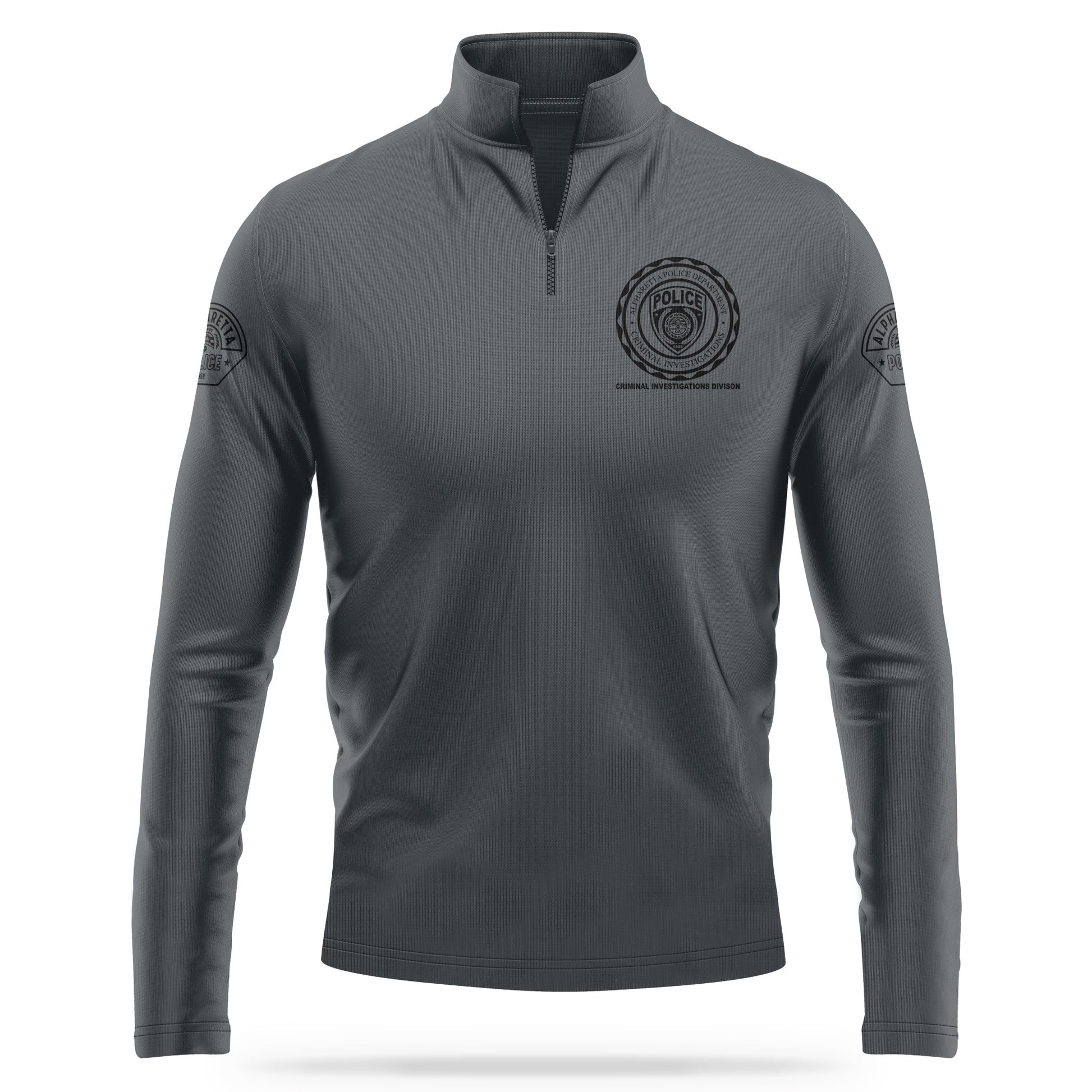 [ALPHARETTA PD] CID Quarter Zip [CHAR/BLK]-13 Fifty Apparel