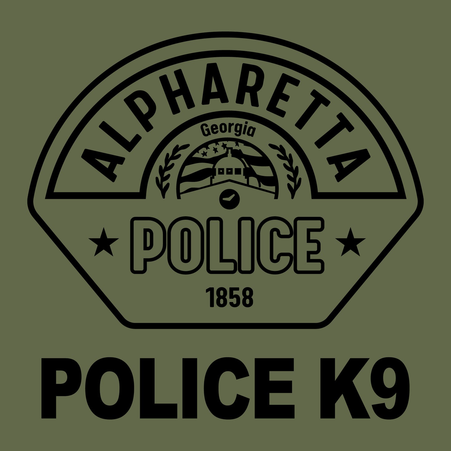 [ALPHARETTA PD] K9 Utility Shirt [GRN/BLK]-13 Fifty Apparel