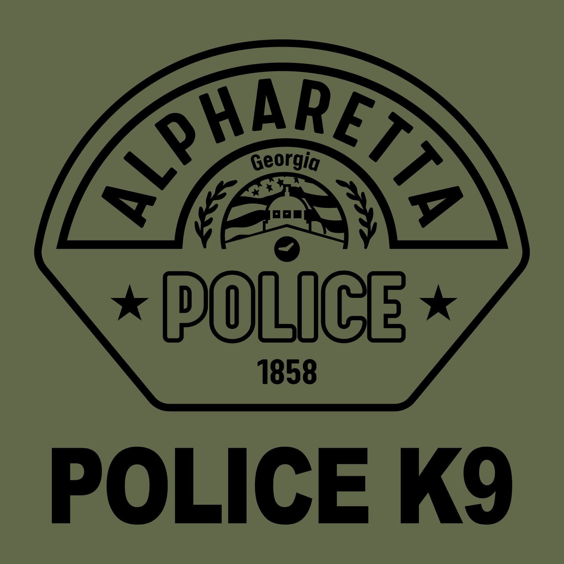 [ALPHARETTA PD] K9 Utility Shirt [GRN/BLK]-13 Fifty Apparel
