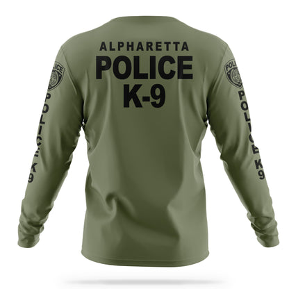 [ALPHARETTA PD] Men's K9 Long Sleeve Utility Shirt [GRN/BLK]-13 Fifty Apparel