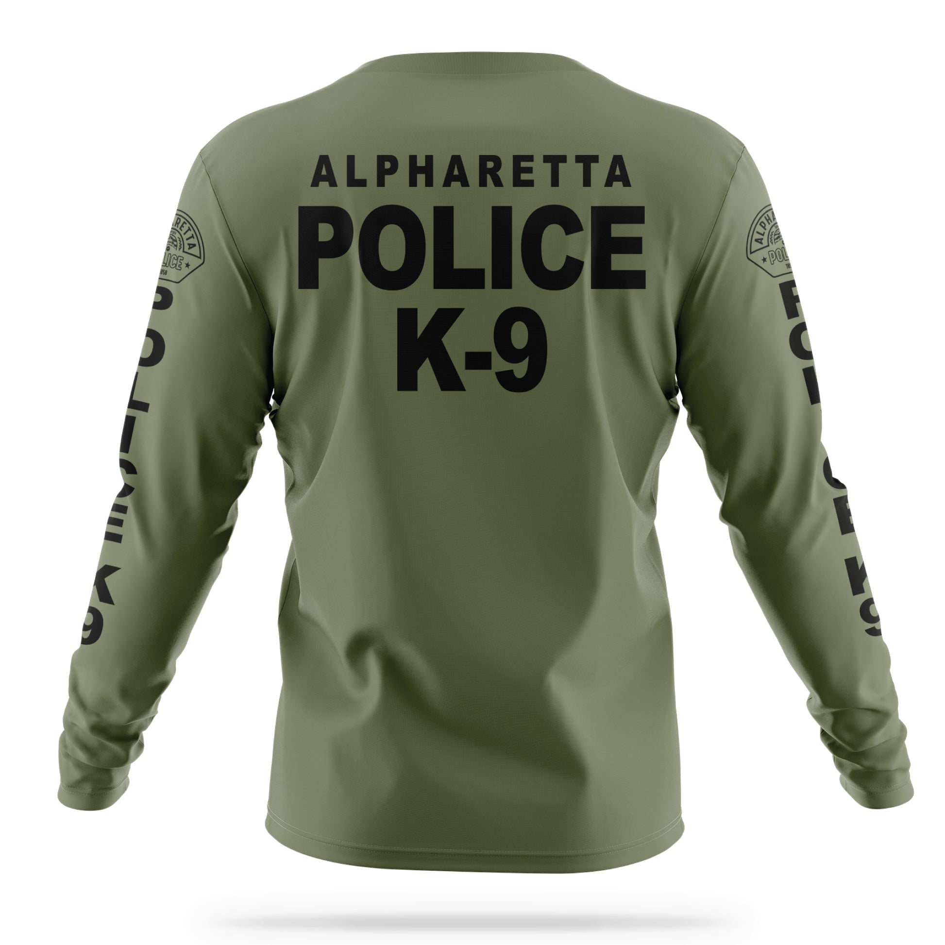 [ALPHARETTA PD] Men's K9 Long Sleeve Utility Shirt [GRN/BLK]-13 Fifty Apparel