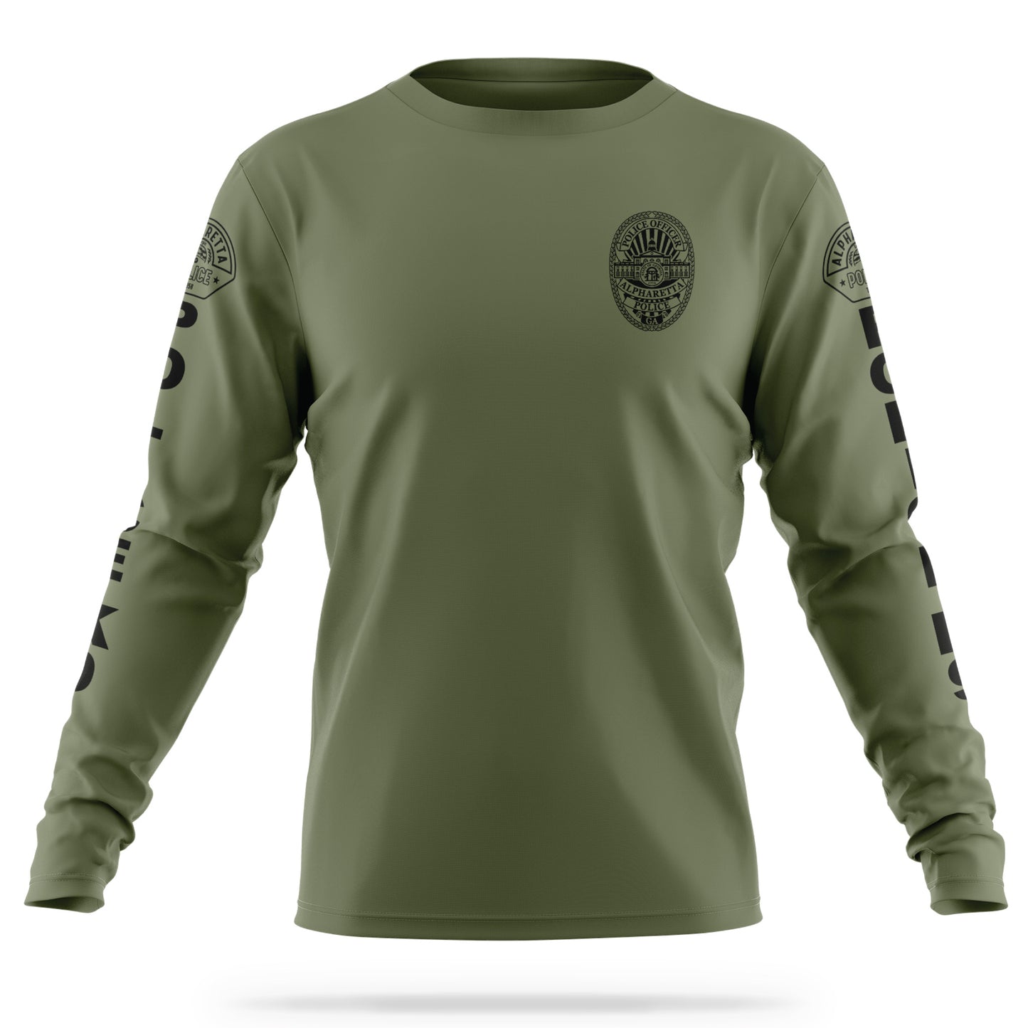 [ALPHARETTA PD] Men's K9 Long Sleeve Utility Shirt [GRN/BLK]-13 Fifty Apparel