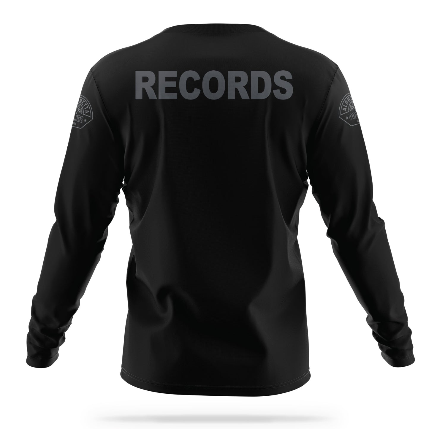 [ALPHARETTA PD] Men's RECORDS Utility Long Sleeve [BLK/GRY]-13 Fifty Apparel