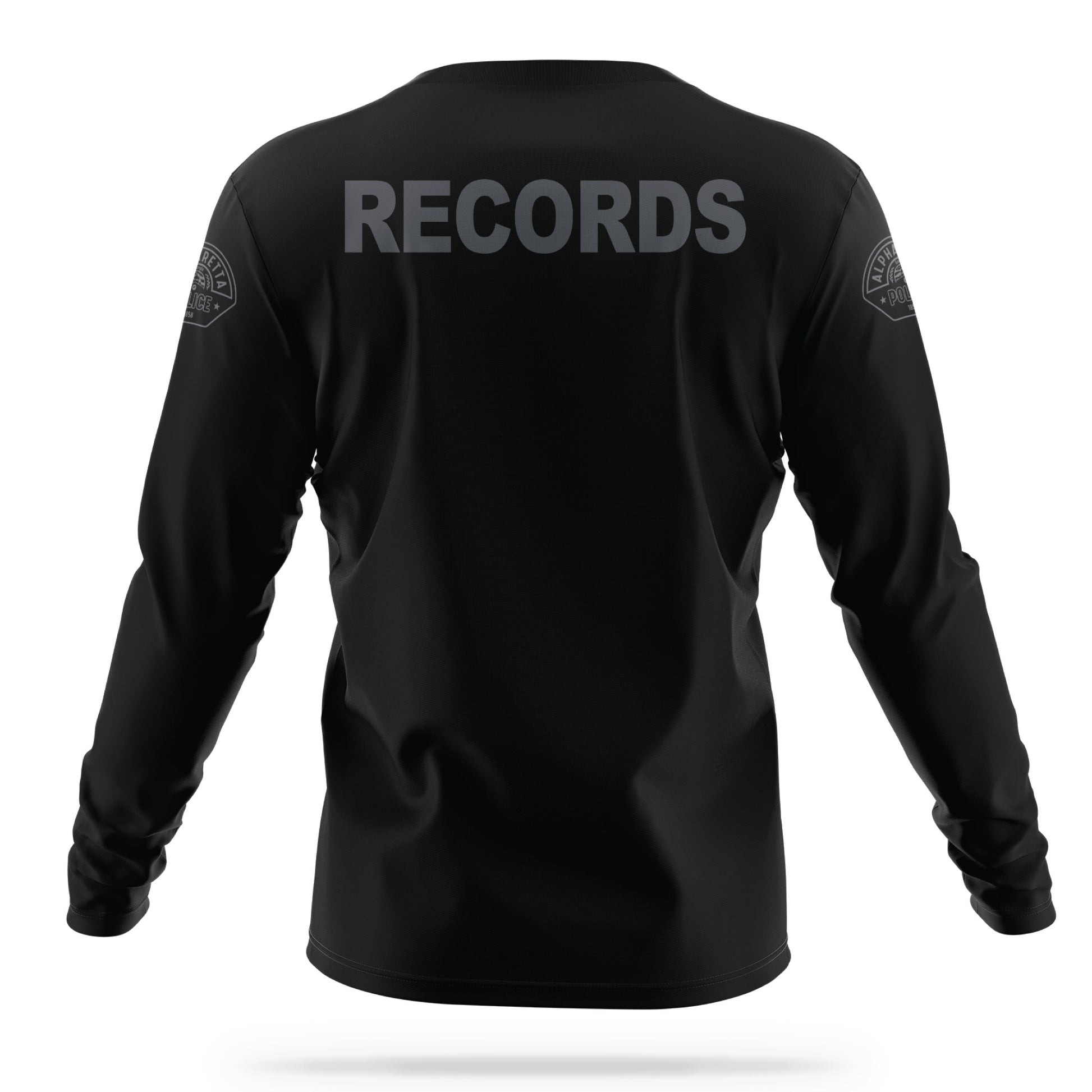 [ALPHARETTA PD] Men's RECORDS Utility Long Sleeve [BLK/GRY]-13 Fifty Apparel
