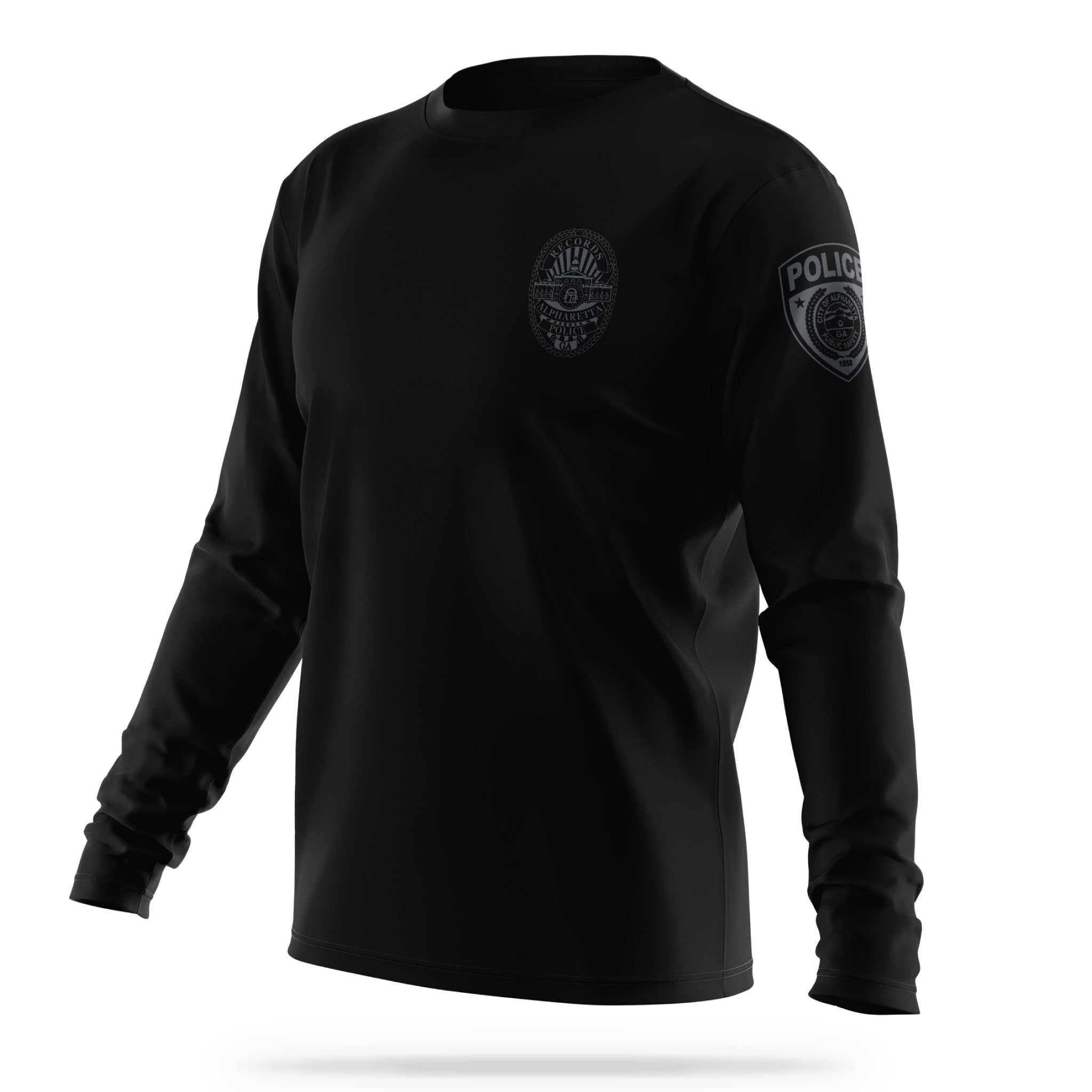 [ALPHARETTA PD] Men's RECORDS Utility Long Sleeve [BLK/GRY]-13 Fifty Apparel