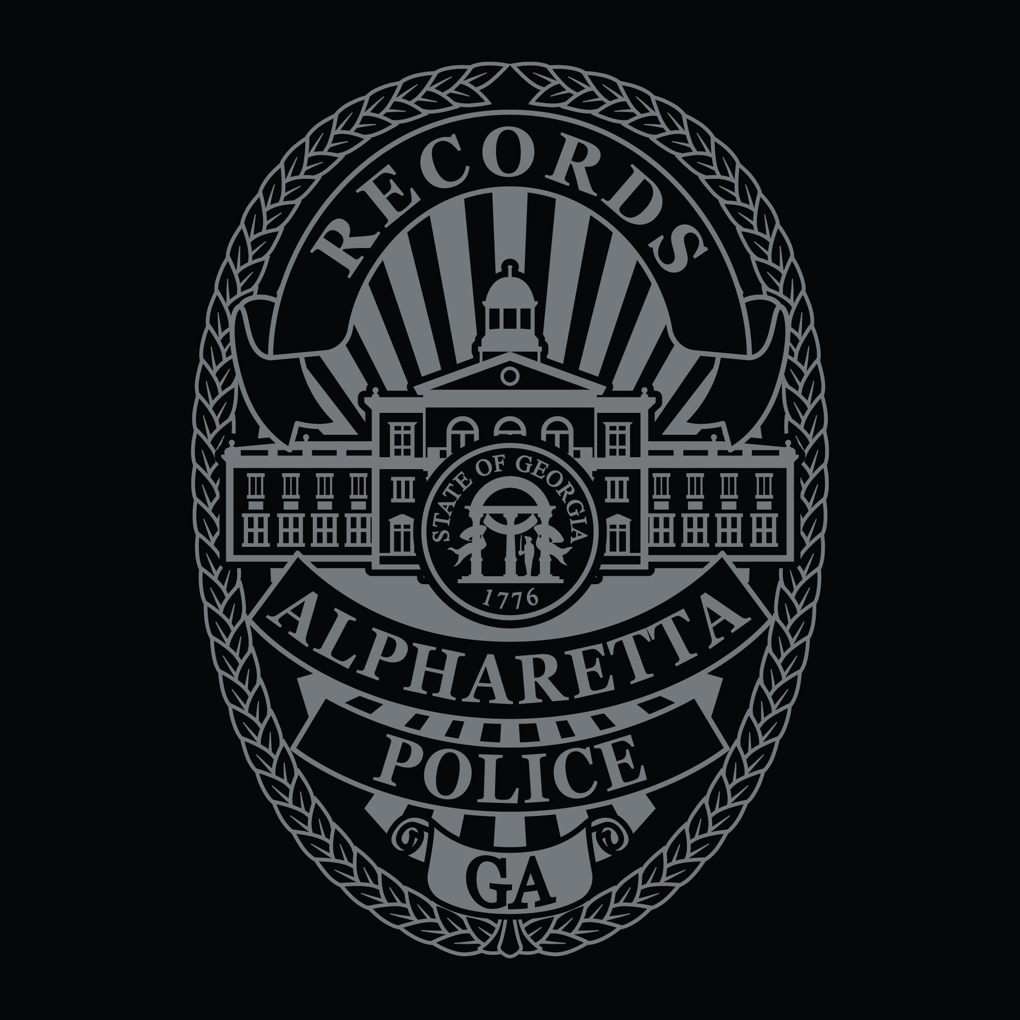 [ALPHARETTA PD] Men's RECORDS Utility Long Sleeve [BLK/GRY]-13 Fifty Apparel