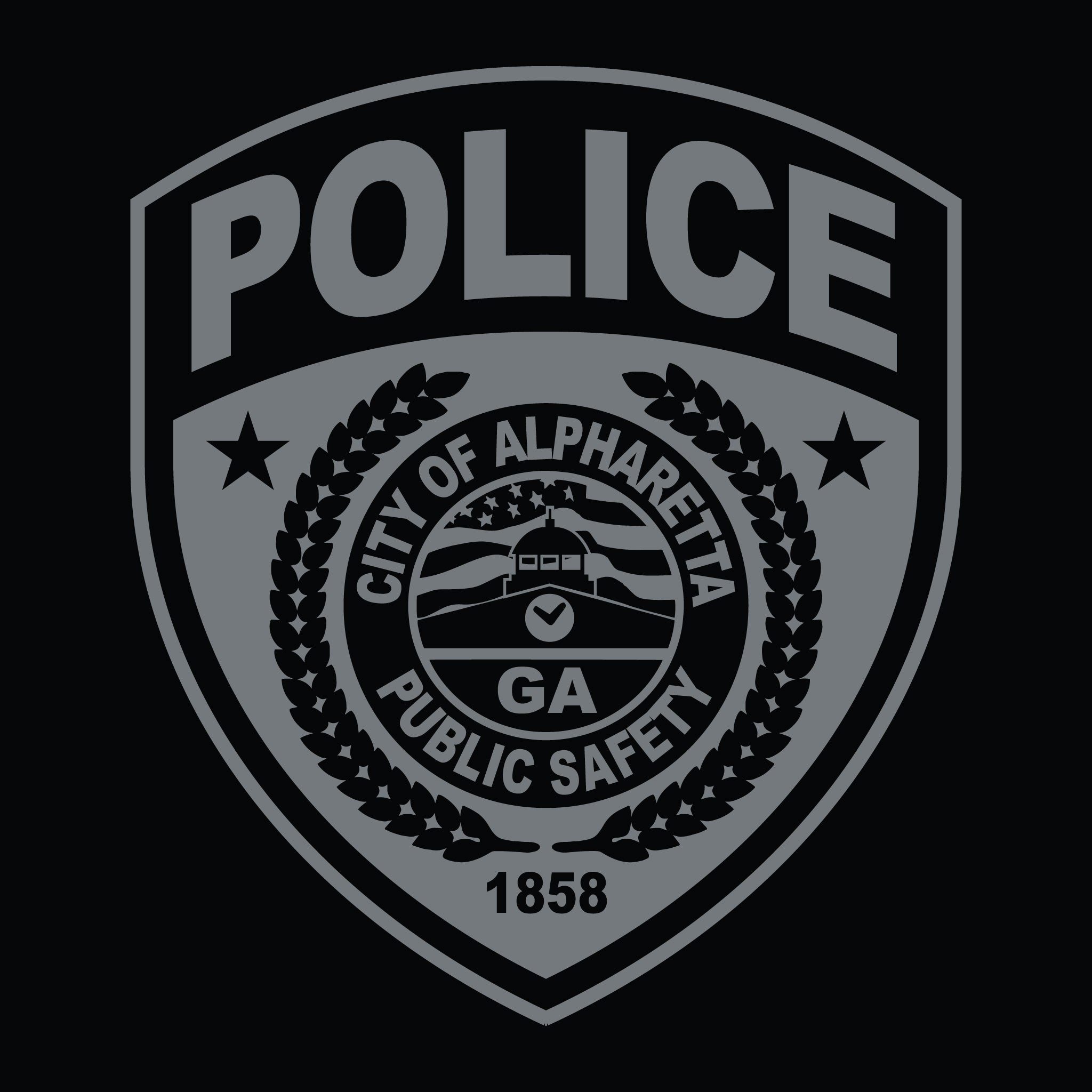 [ALPHARETTA PD] Men's RECORDS Utility Long Sleeve [BLK/GRY]-13 Fifty Apparel
