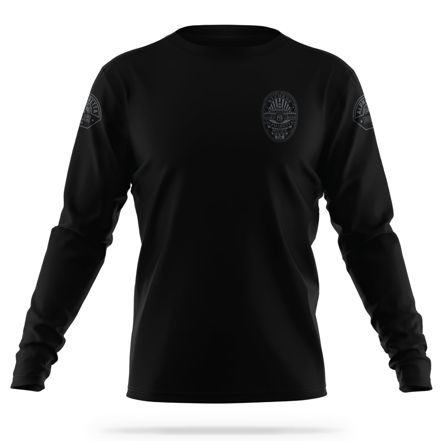 [ALPHARETTA PD] Men's RECORDS Utility Long Sleeve [BLK/GRY]-13 Fifty Apparel