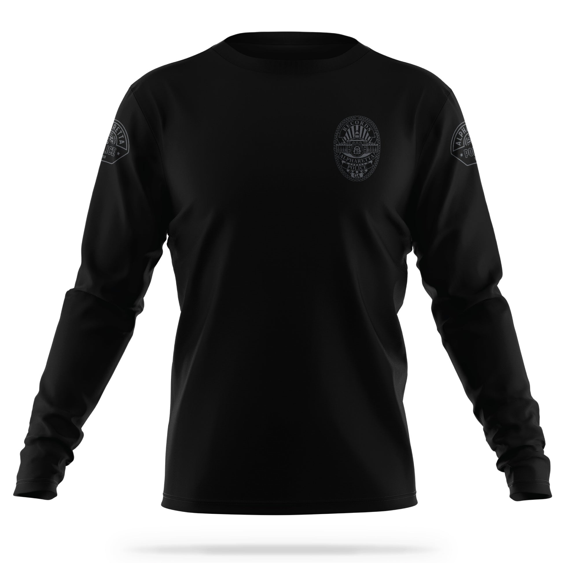 [ALPHARETTA PD] Men's RECORDS Utility Long Sleeve [BLK/GRY]-13 Fifty Apparel