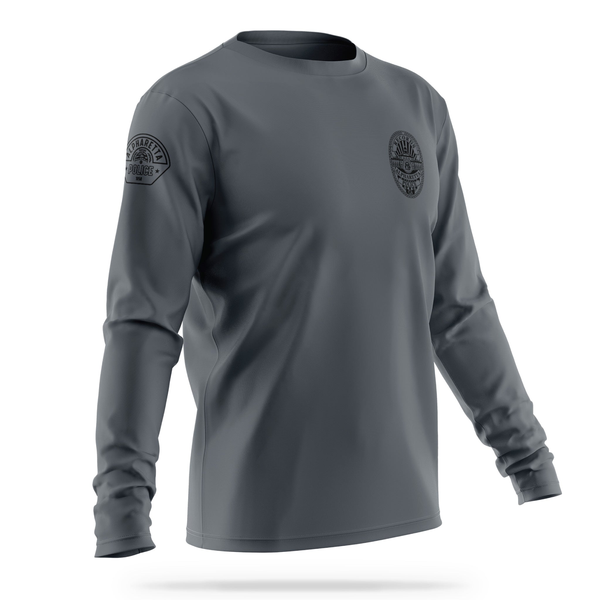 [ALPHARETTA PD] Men's RECORDS Utility Long Sleeve [CHR/BLK]-13 Fifty Apparel