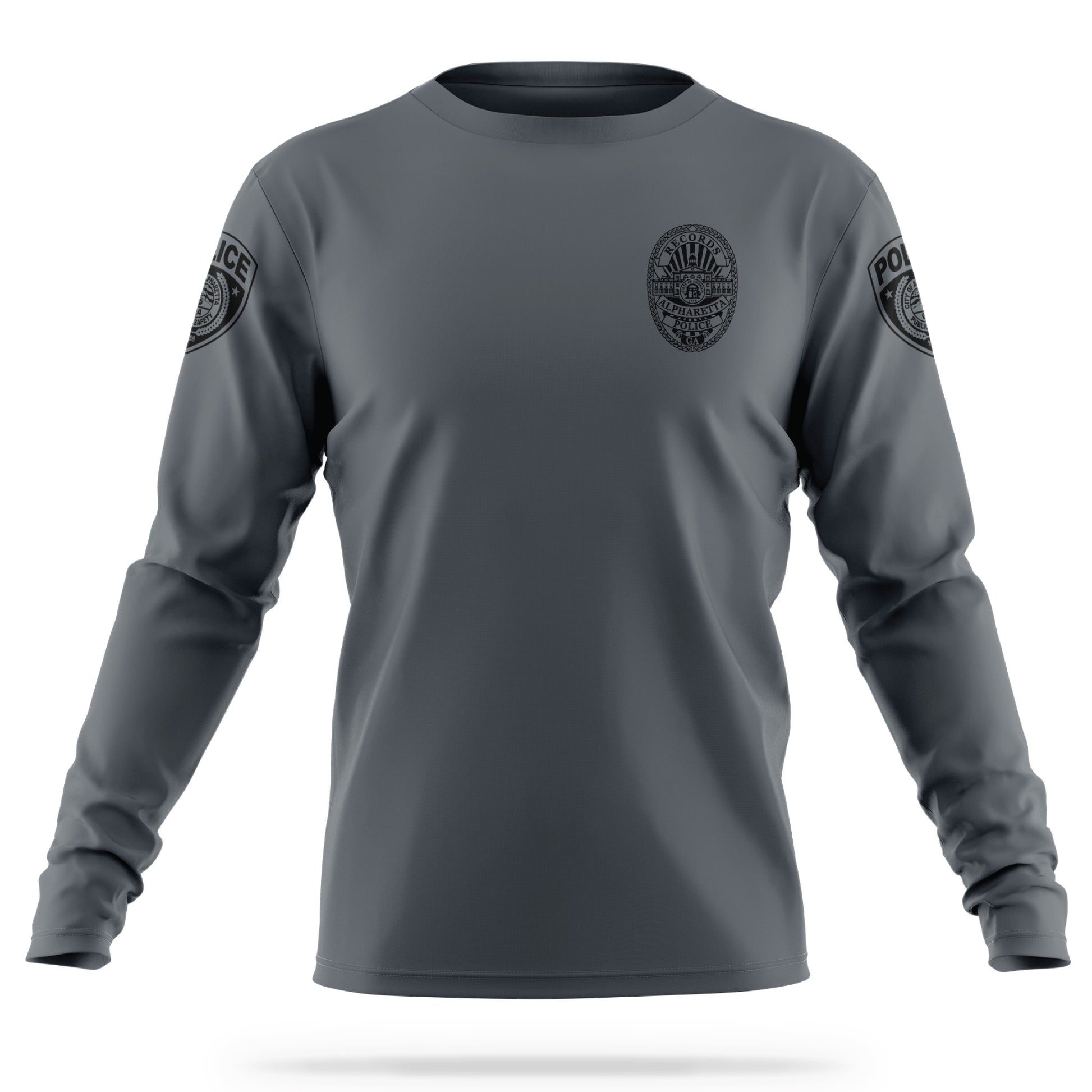 [ALPHARETTA PD] Men's RECORDS Utility Long Sleeve [CHR/BLK]-13 Fifty Apparel