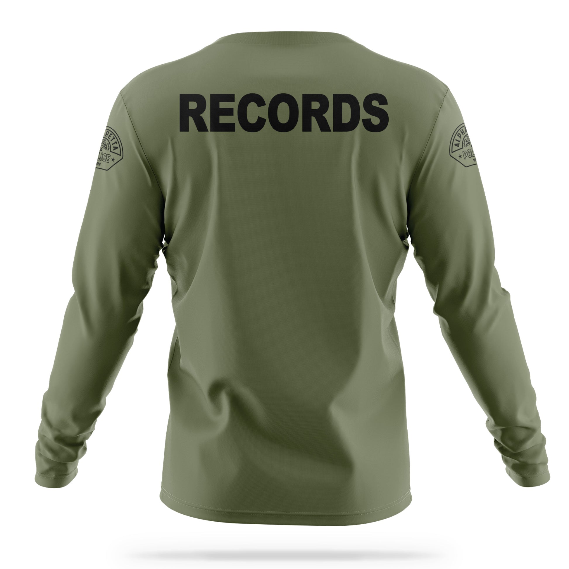 [ALPHARETTA PD] Men's RECORDS Utility Long Sleeve [ODGRN/BLK]-13 Fifty Apparel