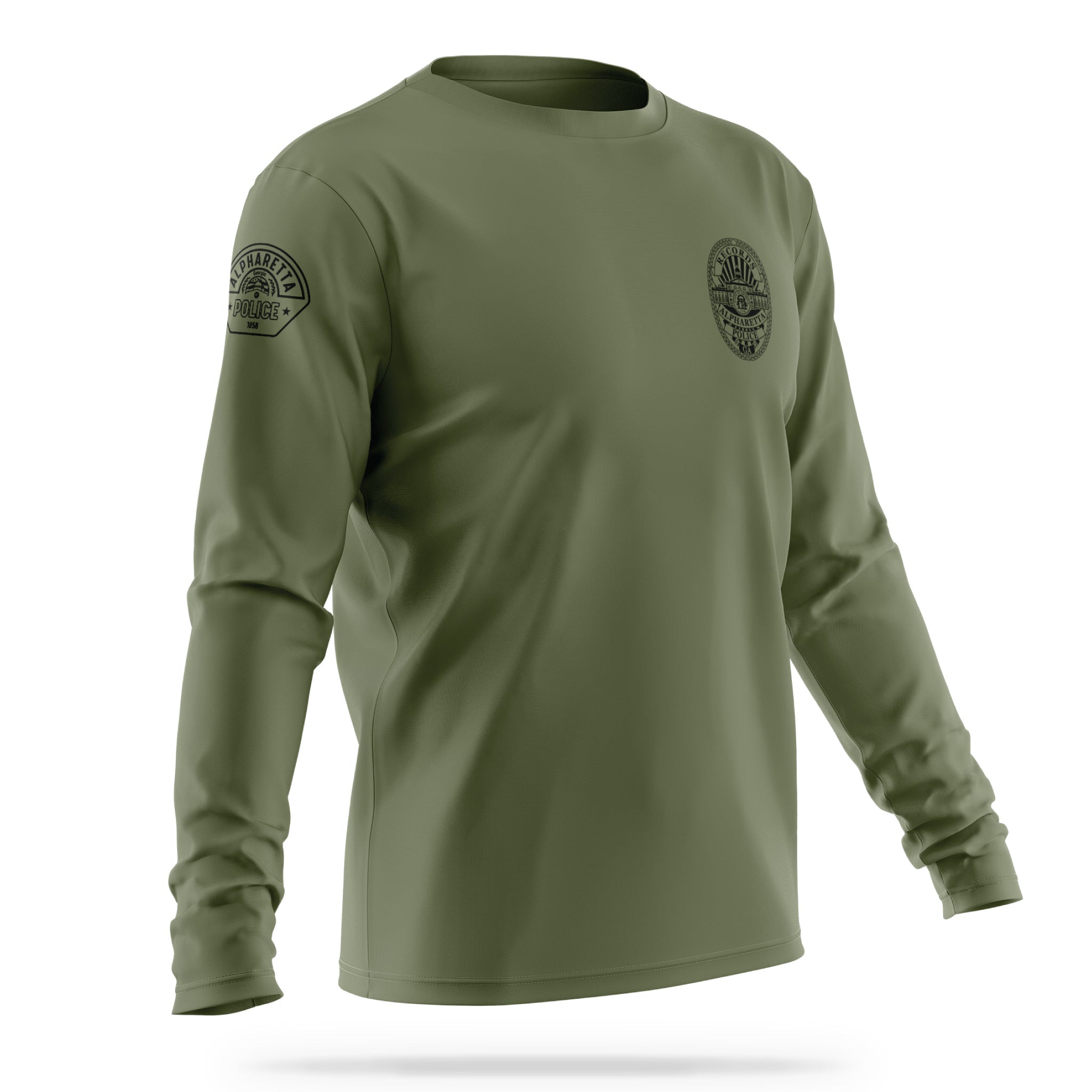 [ALPHARETTA PD] Men's RECORDS Utility Long Sleeve [ODGRN/BLK]-13 Fifty Apparel