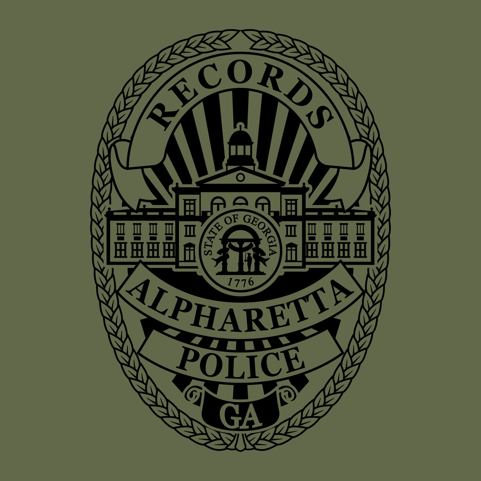 [ALPHARETTA PD] Men's RECORDS Utility Long Sleeve [ODGRN/BLK]-13 Fifty Apparel