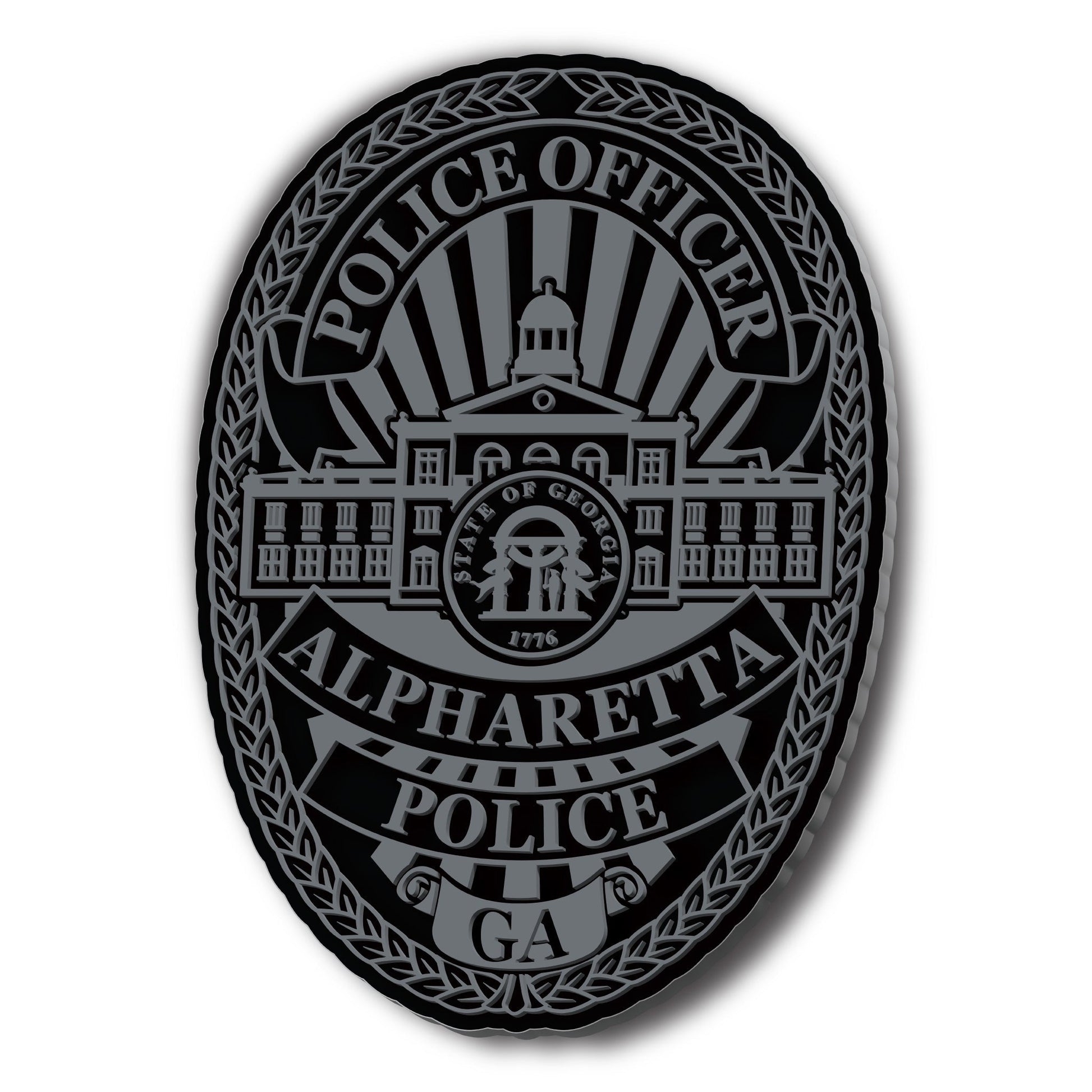 [ALPHARETTA PD] PVC Badge Patch [GRY/BLK]-13 Fifty Apparel