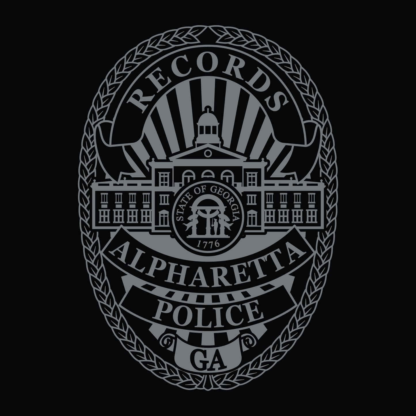 [ALPHARETTA PD] RECORDS Utility Shirt [BLK/GRY]-13 Fifty Apparel